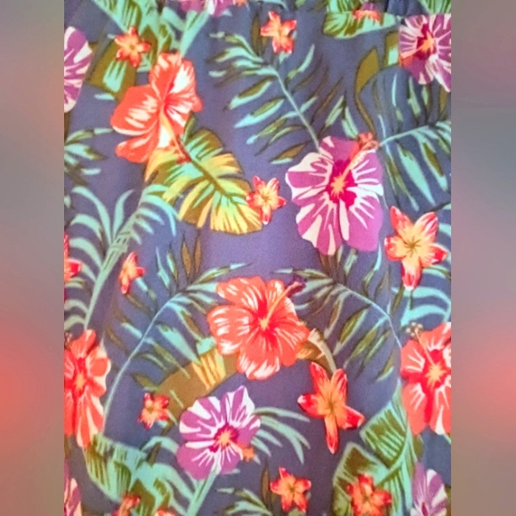 Ɓtween Girl's Floral Blue And Orange And Pink Top and Skort Set. Size 12 - Picture 6 of 10